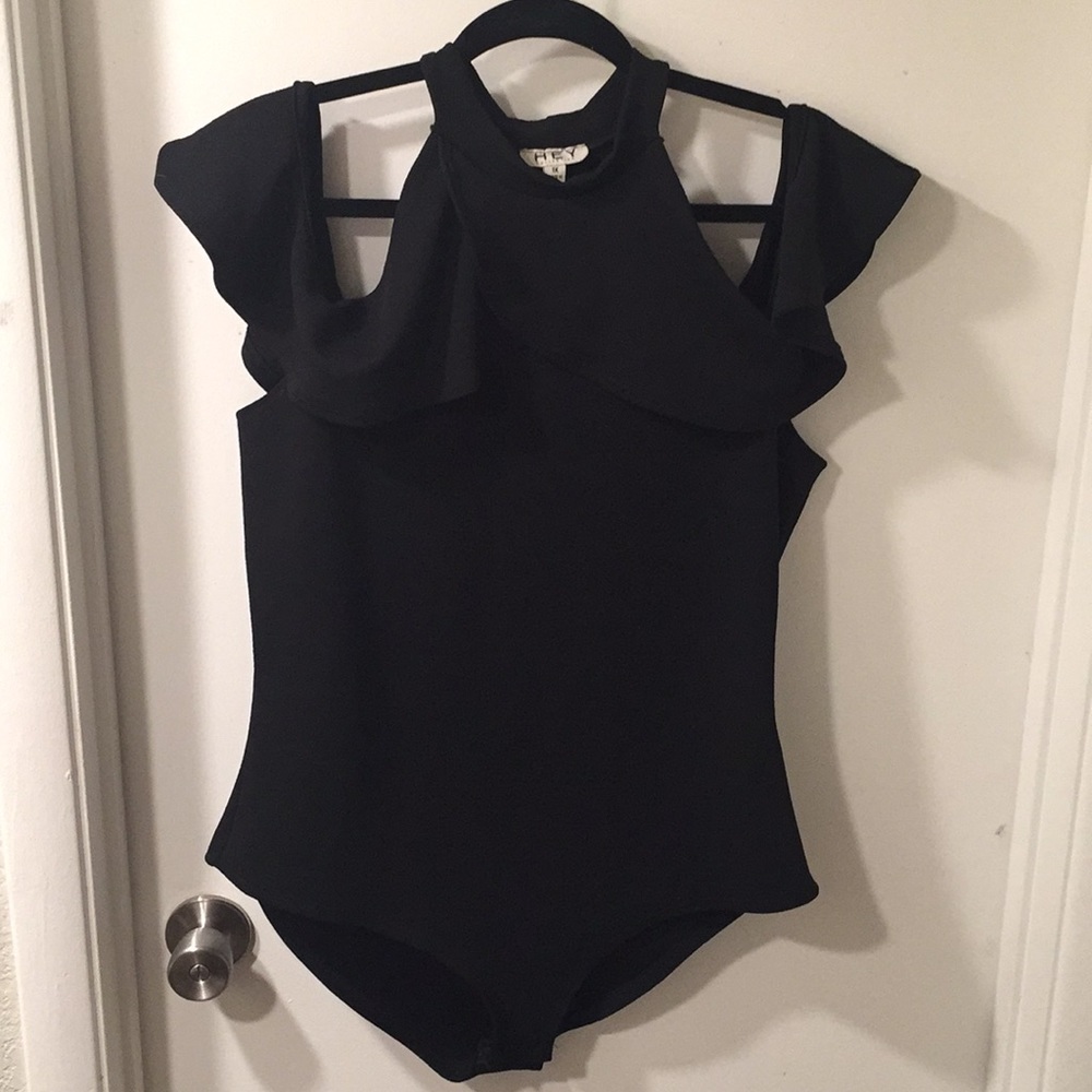 Body suit off shoulder look